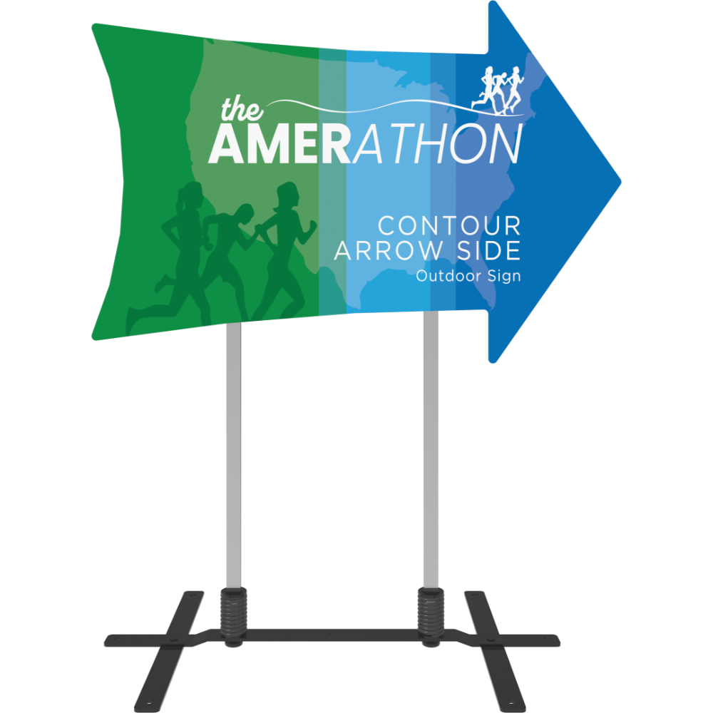 Contour Outdoor Sign Arrow Side - Plate Base