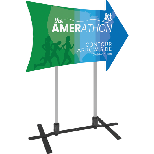 Contour Outdoor Sign Arrow Side - Plate Base
