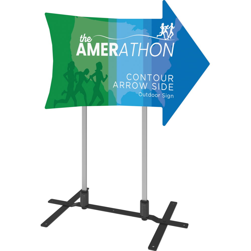 Contour Outdoor Sign Arrow Side - Plate Base