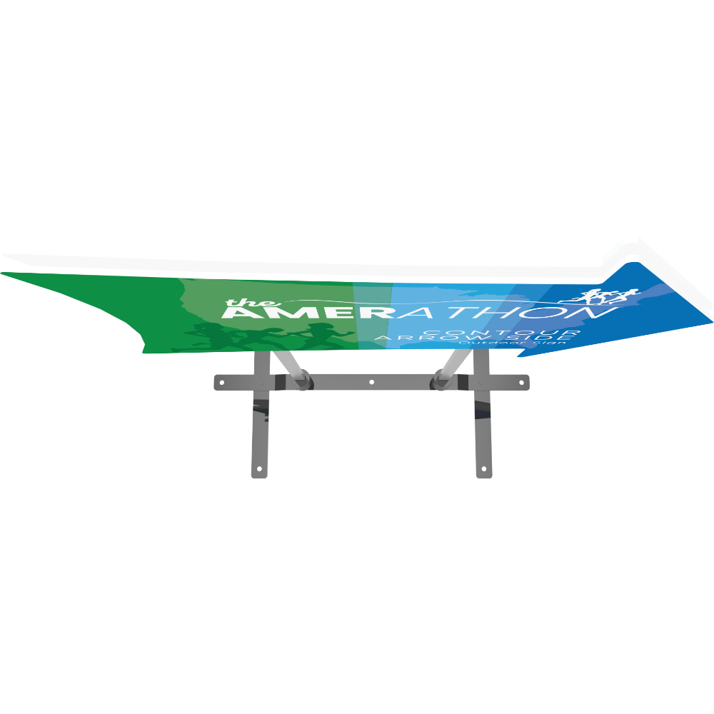 Contour Outdoor Sign Arrow Side - Plate Base