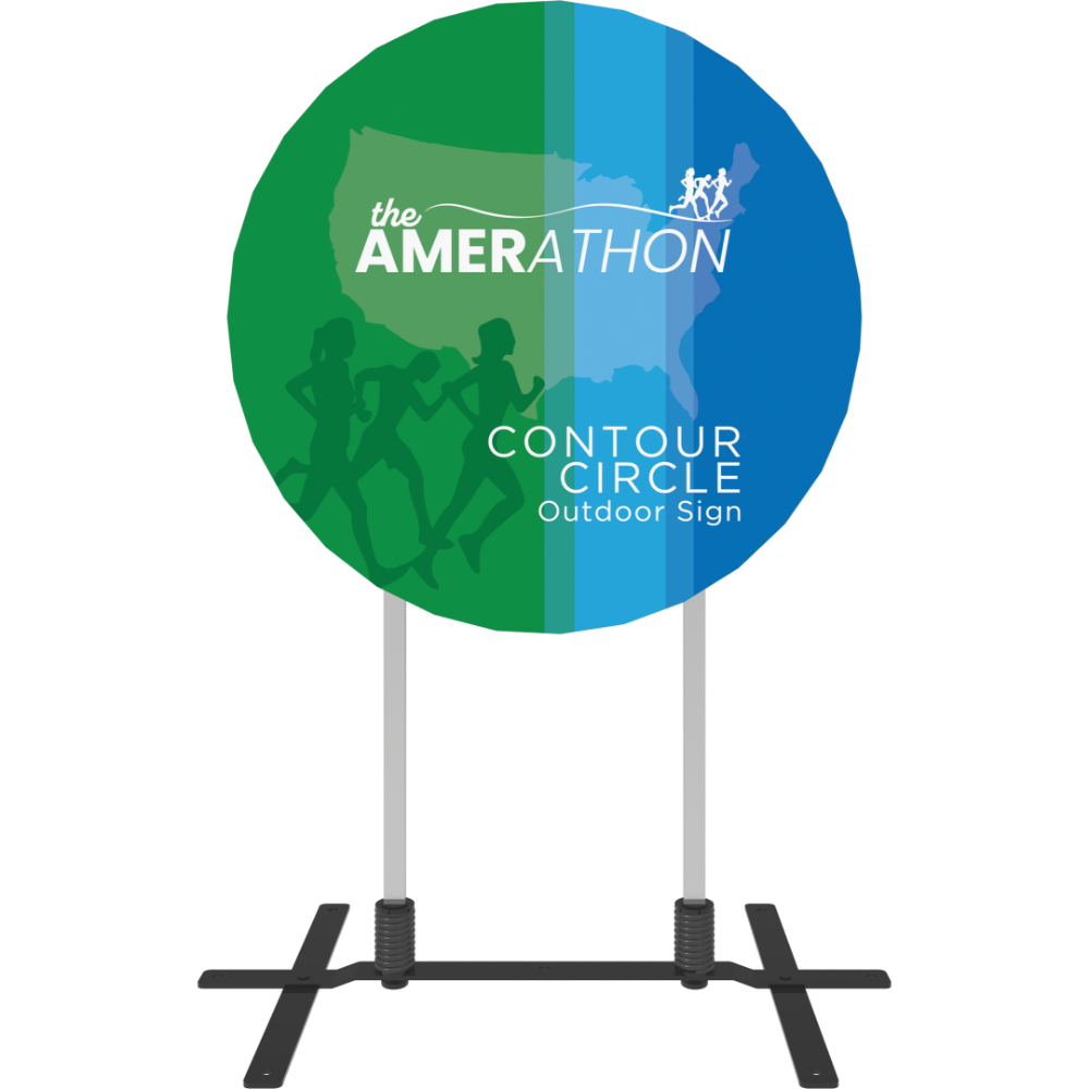 Contour Outdoor Sign Circle - Plate Base