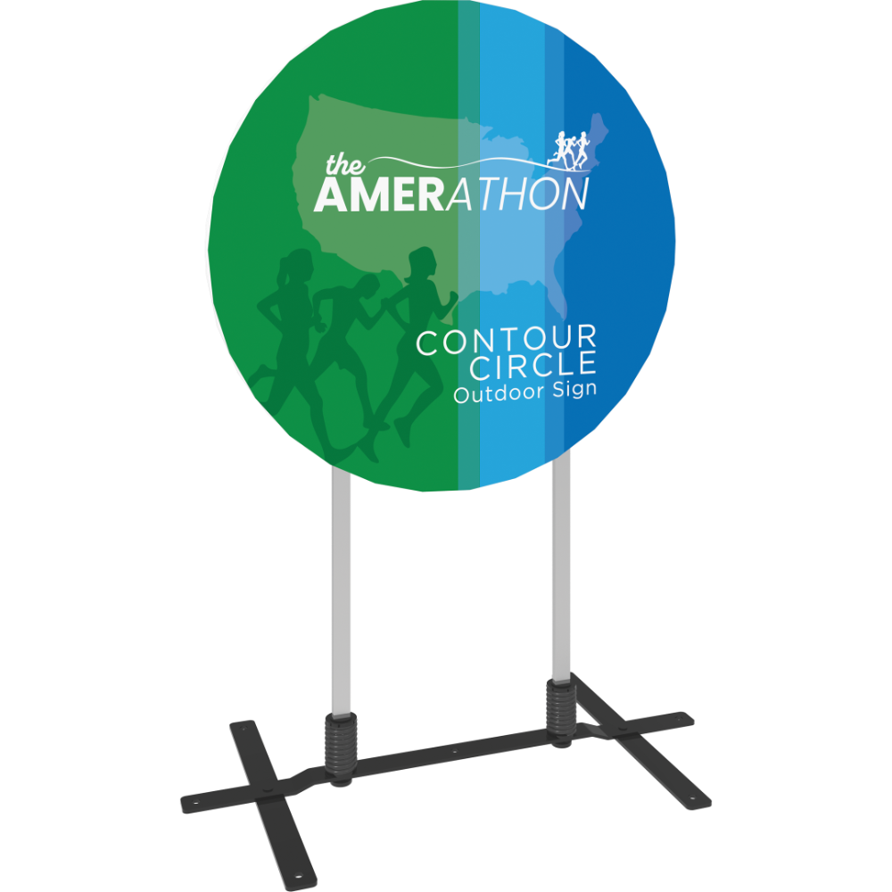 Contour Outdoor Sign Circle - Plate Base