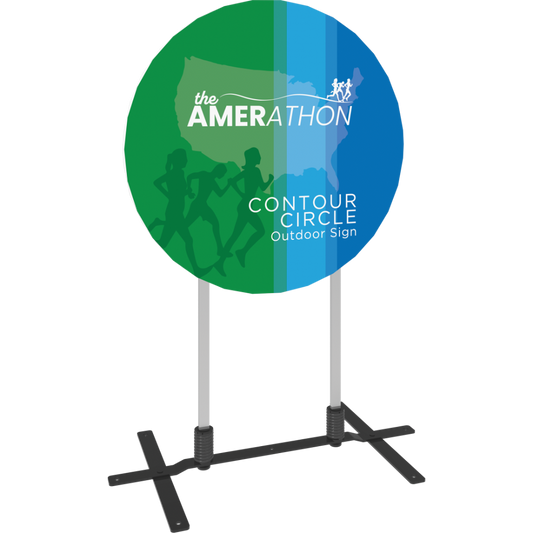 Contour Outdoor Sign Circle - Plate Base