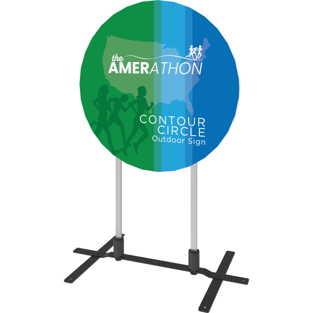 Contour Outdoor Sign Circle - Plate Base