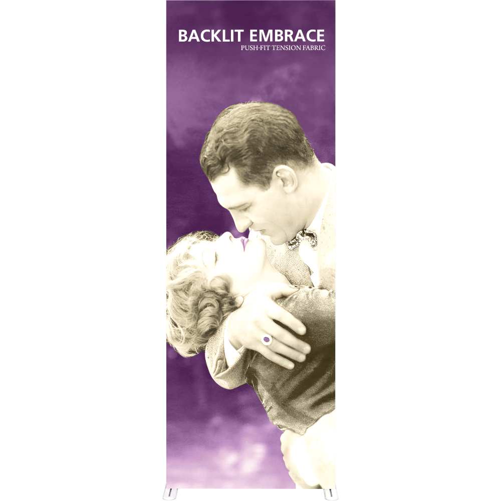 Embrace 2.5ft Backlit Full Height Push-Fit Tension Fabric Display