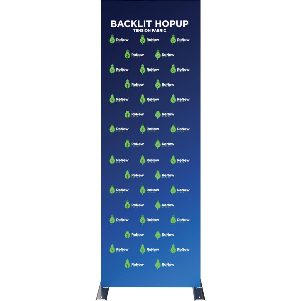 Hopup 2.5ft Backlit Straight Full Height Tension Fabric Display Kit