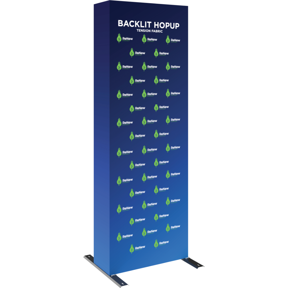 Hopup 2.5ft Backlit Straight Full Height Tension Fabric Display Kit