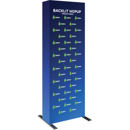 Hopup 2.5ft Backlit Straight Full Height Tension Fabric Display Kit