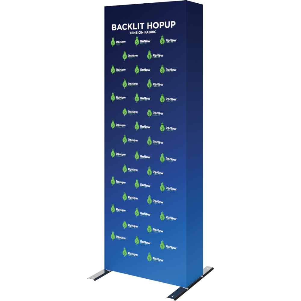 Hopup 2.5ft Backlit Straight Full Height Tension Fabric Display Kit