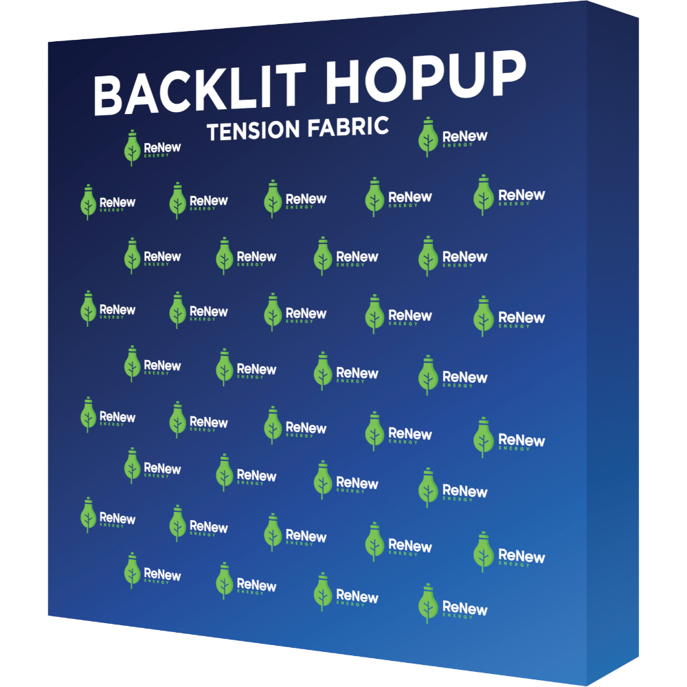 Hopup 5ft Backlit Straight Tabletop Tension Fabric Display