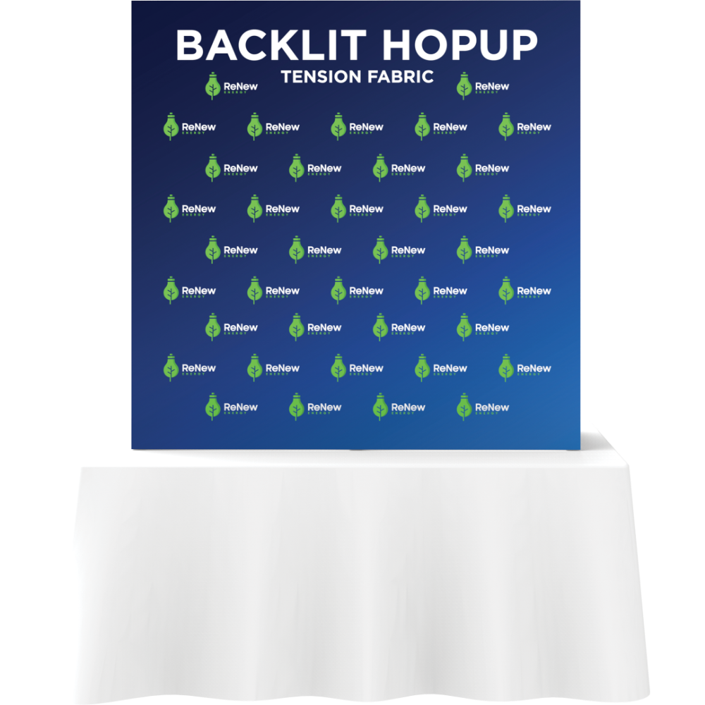Hopup 5ft Backlit Straight Tabletop Tension Fabric Display