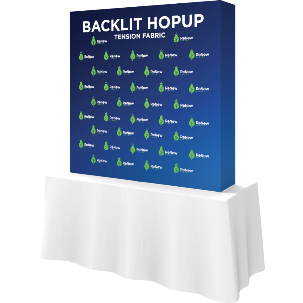 Hopup 5ft Backlit Straight Tabletop Tension Fabric Display