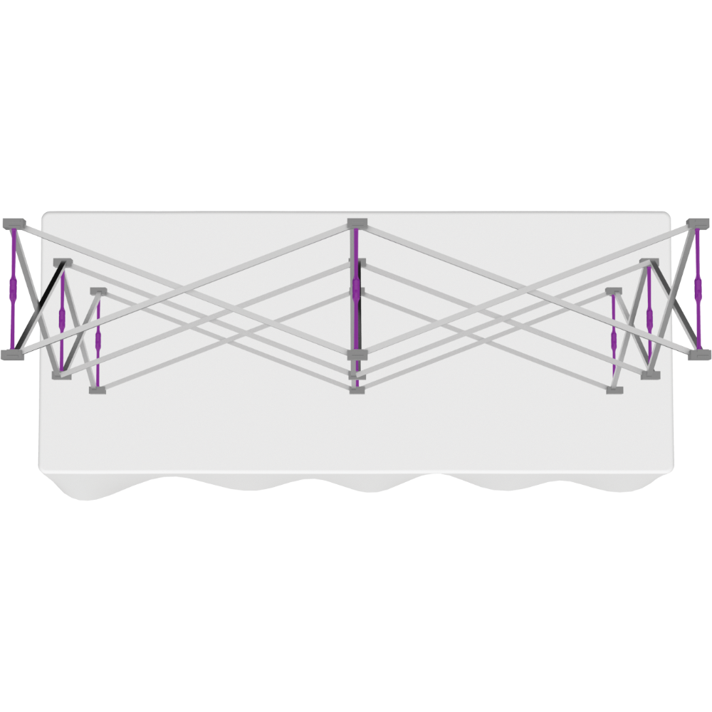 Hopup 5ft Straight Square Tabletop Tension Fabric Display