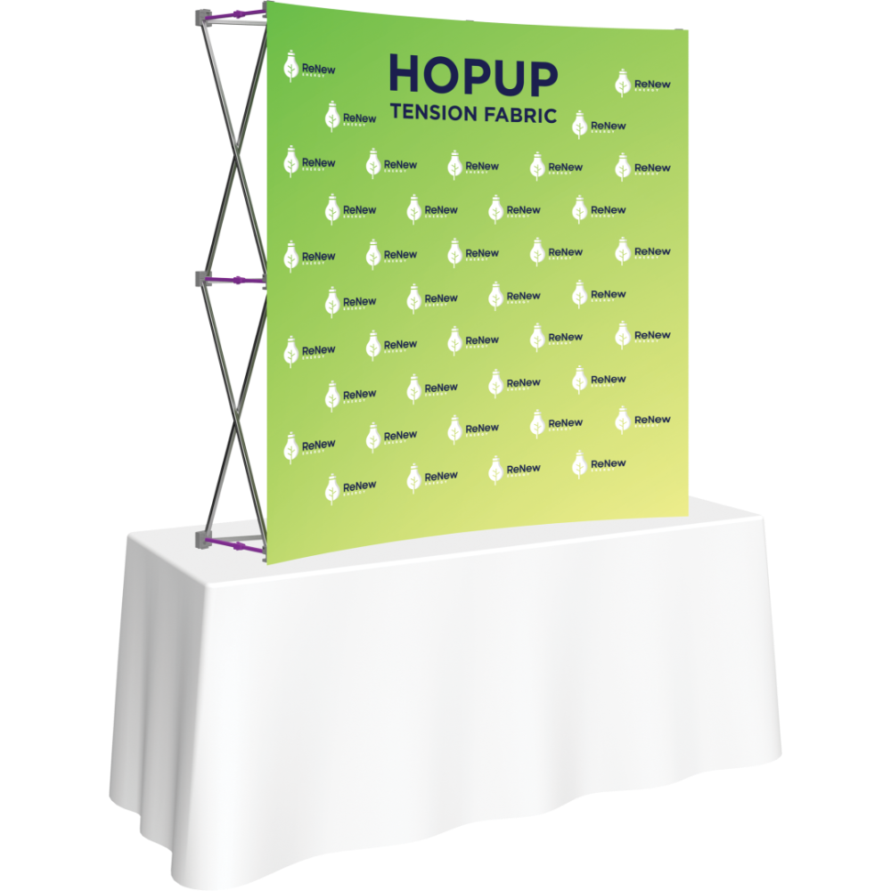 Hopup 5.5ft Curved Square Tabletop Tension Fabric Display