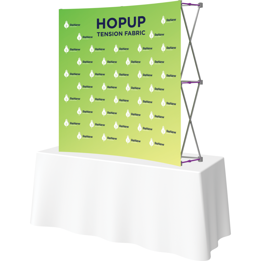 Hopup 5.5ft Curved Square Tabletop Tension Fabric Display