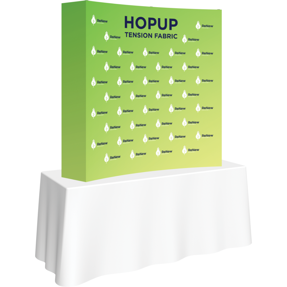 Hopup 5.5ft Curved Square Tabletop Tension Fabric Display