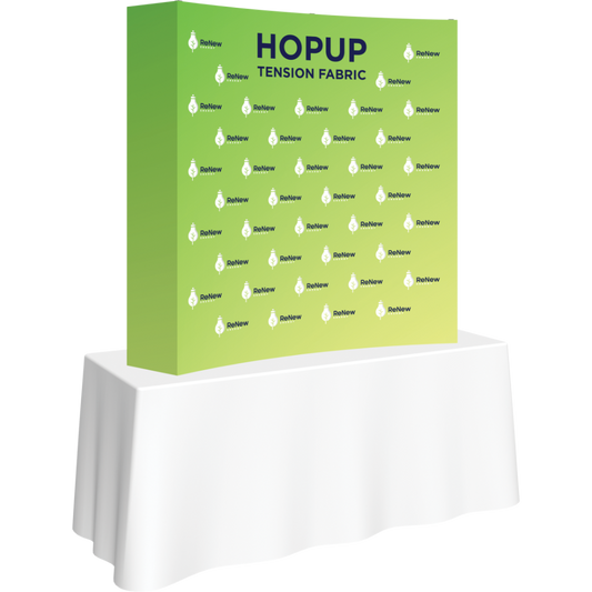 Hopup 5.5ft Curved Square Tabletop Tension Fabric Display